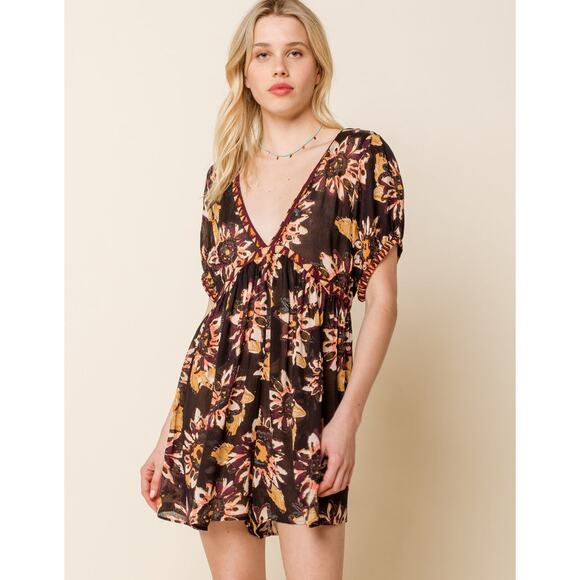 Free People Pants - Free People On the Edge Women's Floral Print Romper XS
